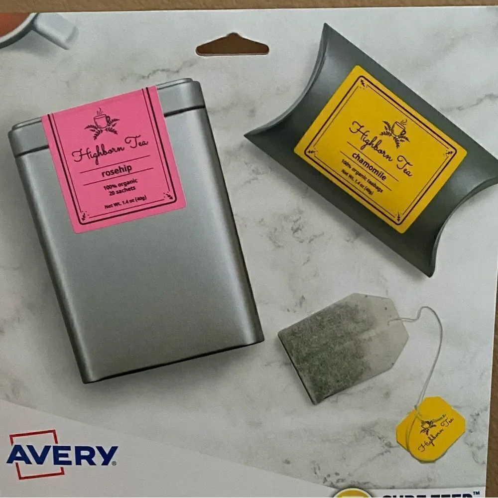 NWT New 300 Avery Rectangular Labels w/Sure Feed Bright Colors 4331, 2